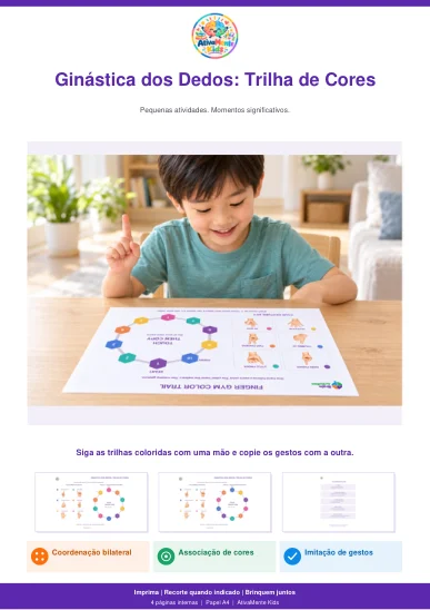 Atividade: Trilha de Cores e Ginástica dos Dedos