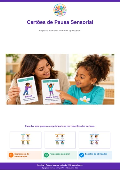 Bônus 2: 25 Cards de Pausas Sensoriais